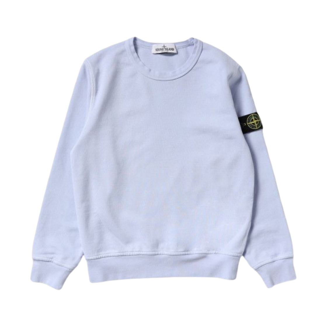 (키즈) 스톤 아일랜드 61340 코튼 플리스 크루넥 스웨트셔츠 파우더 블루 - 21FW((Kids) Stone Island 61340 Cotton Fleece Crewneck Sweatshirt Powder Blue - 21FW) - 1