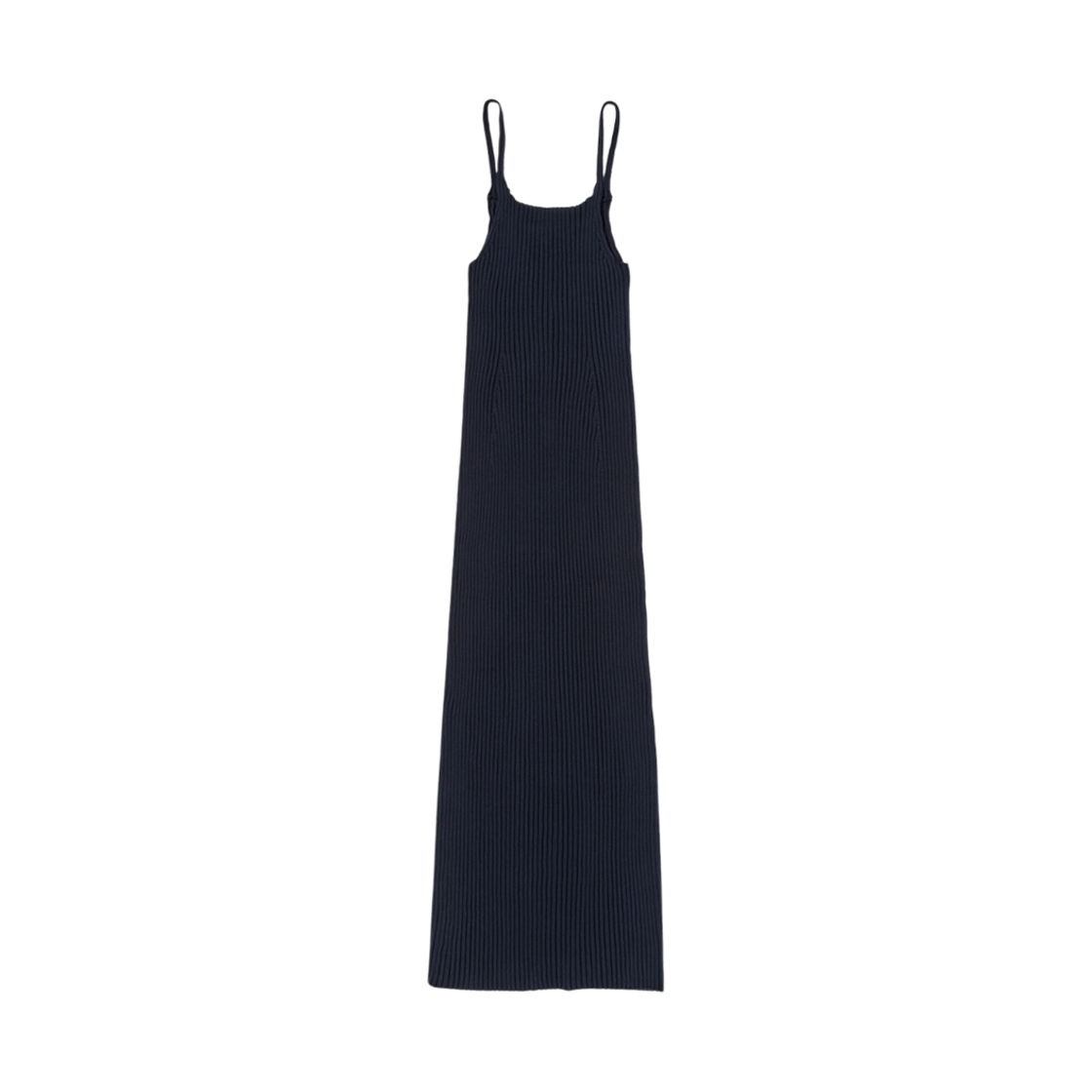 (W) 오라리 드라이 코튼 와이드 립 니트 드레스 다크 네이비((W) Auralee Dry Cotton Wide Rib Knit Dress Dark Navy) - 1