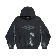 Balenciaga 3B Stencil Hoodie Medium Fit Black