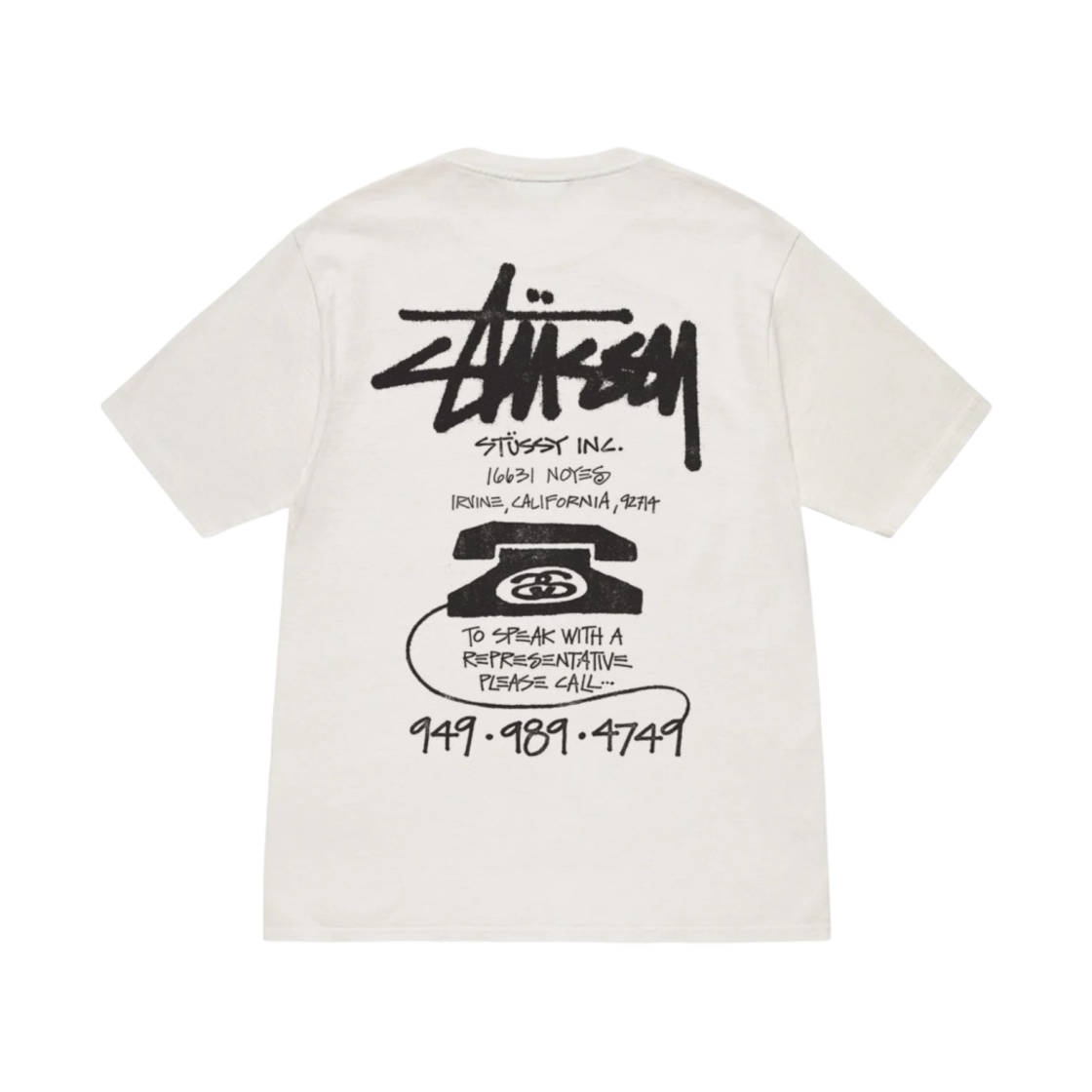 ☆23AW☆STUSSY OLD PHONE TEE PIGMENT DYED ☆【STUSSY】☆OLD