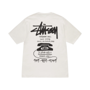 Stussy Old Phone Pigment Dyed T-Shirt Natural