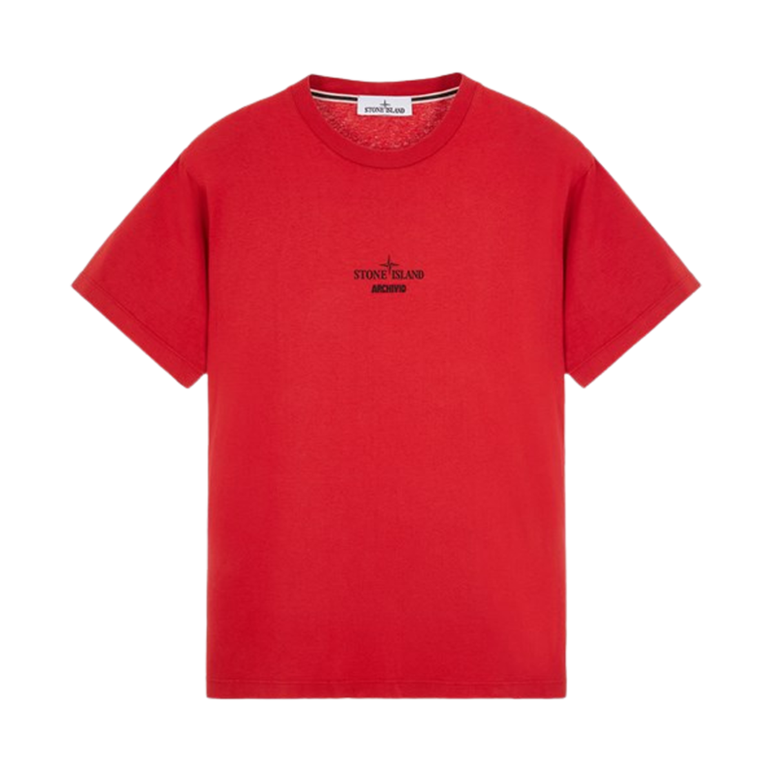 80152NS91-V0010 Stone Island 2NS91 Archivio Print Short Sleeve Cotton T-Shirt Red - 24SS