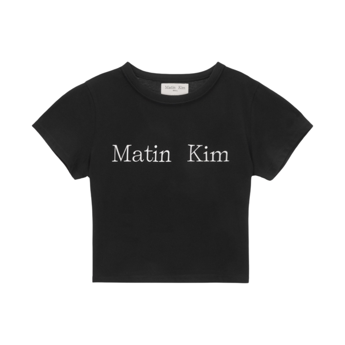 W) 마뗑킴 로고 크롭 탑 블랙 | Matin Kim | KREAM