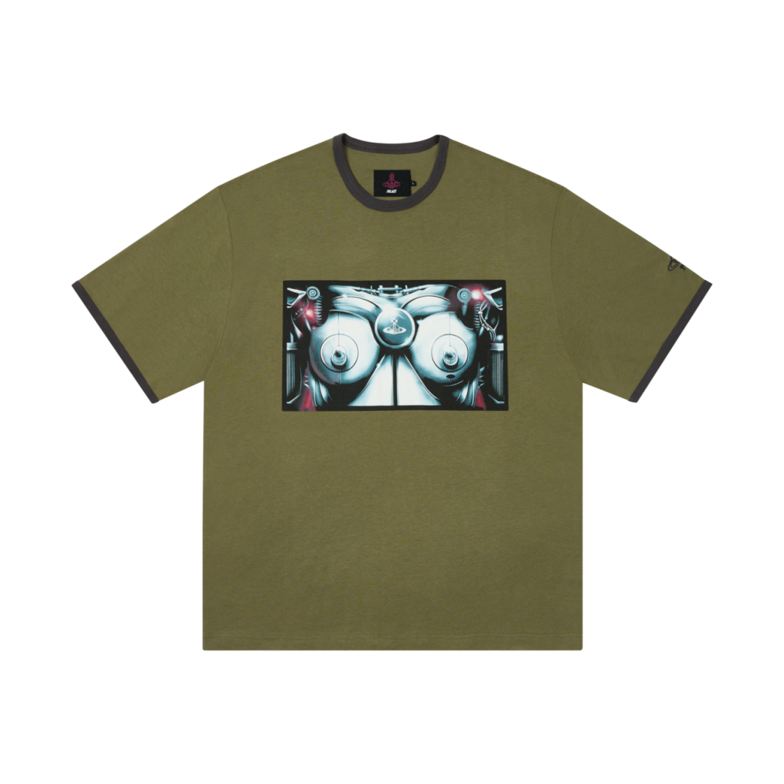 팔라스 x 비비안 웨스트우드 링거 티셔츠 올리브 - 24FW(Palace x Vivienne Westwood Ringer T-Shirt Olive - 24FW) - 1