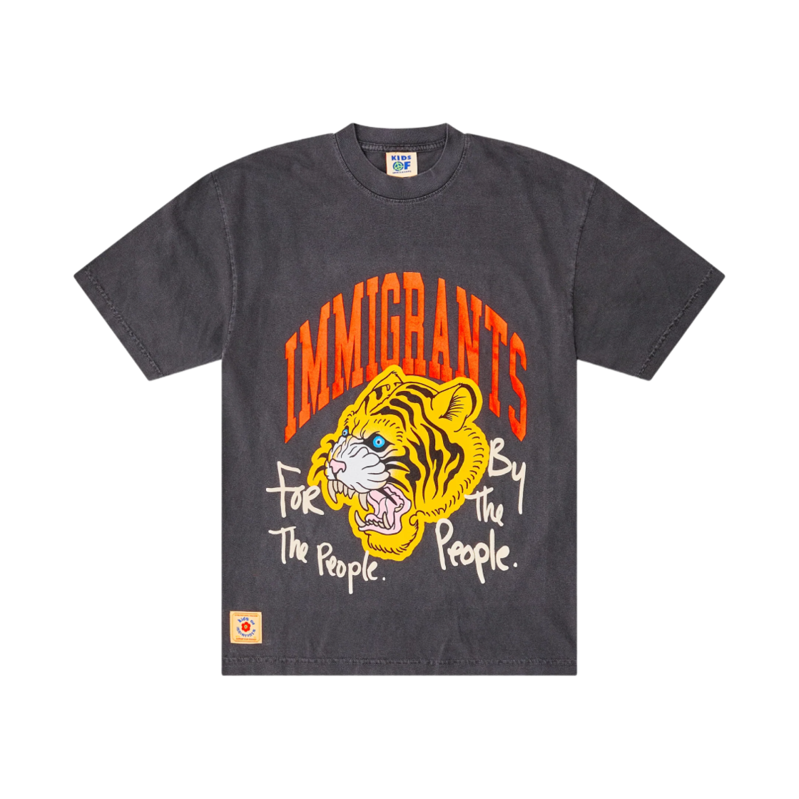 키즈 오브 이미그랜트 이미그랜트 타이거 티셔츠 빈티지 블랙(Kids Of Immigrants Immigrants Tiger T-Shirt Vintage Black)