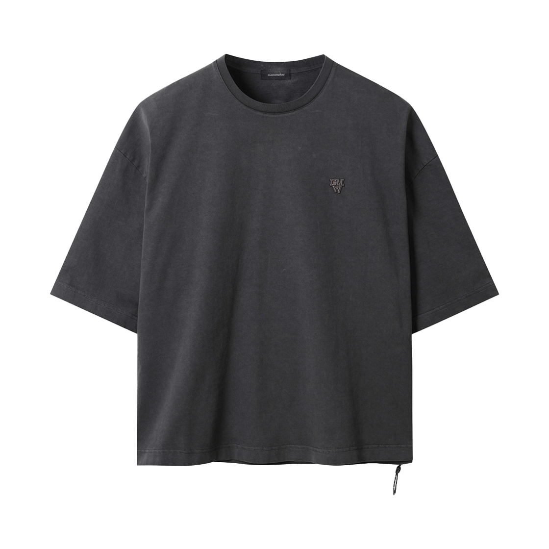 CQTAM25421GYD Customellow Oversized Fit Dyed T Shirt Dark Gray