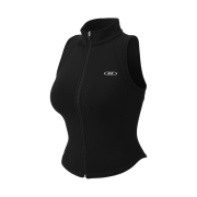 BORN TO WIN Active Line Full Zip-Up Tank Top Black