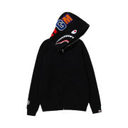 (W) BAPE Shark Full Zip Hoodie Black