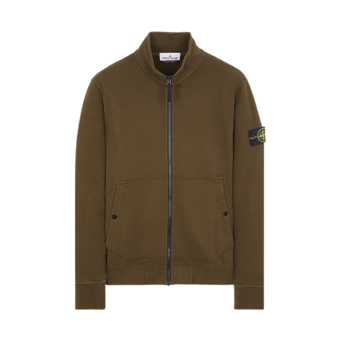 791562820-V0058 Stone Island 62820 Brushed Cotton Fleece Garment Dyed Full Zip Up Sweatshirt Olive Green - 23FW