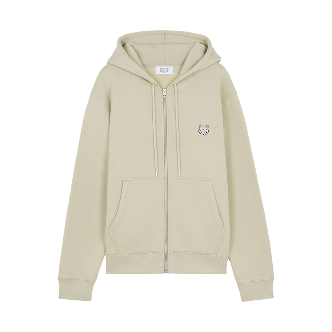 메종 키츠네 볼드 폭스 헤드 패치 컴포트 지퍼 후드 애쉬 트리(Maison Kitsune Bold Fox Head Patch Comfort Zipped Hoodie Ash Tree)