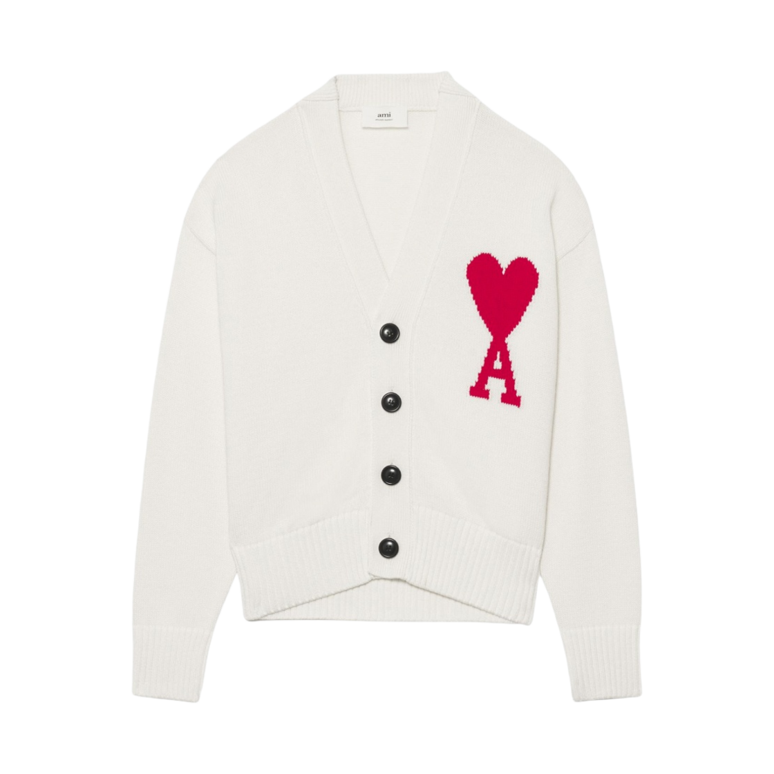 아미 빅 하트 로고 오버사이즈 가디건 화이트 블랑 - 22SS(AMI de Coeur Oversize Cardigan White Blanc - 22SS)
