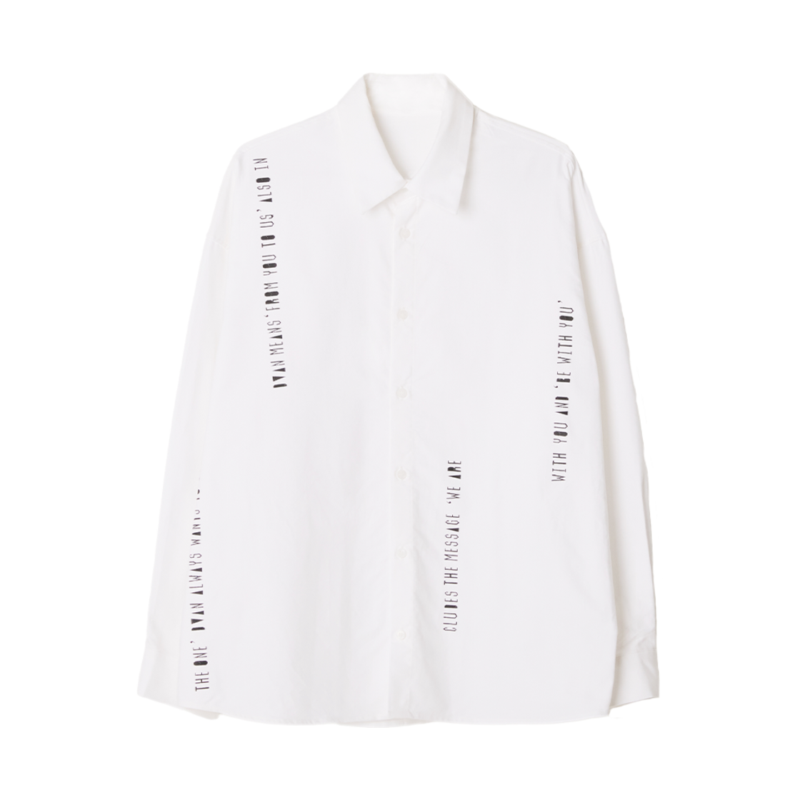 66 DVAN Barcode Lettering Long Sleeve Shirt White