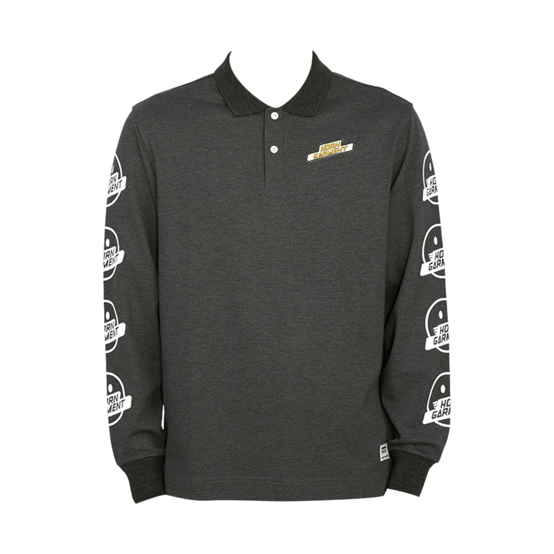 HCM-2C-AP51 Horn Garment Gimme Polo Long Sleeve T-Shirt Black