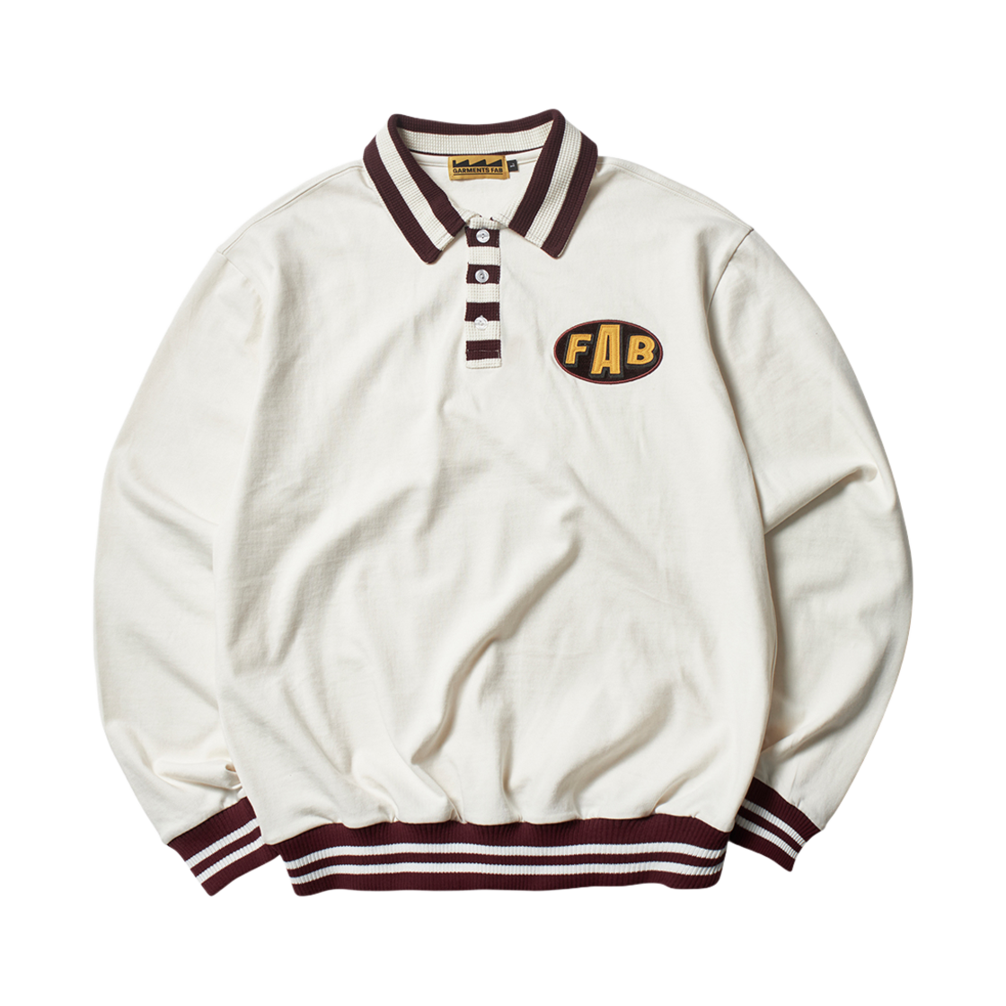 25SPGFLS01IV Garments Fab Stripe Patch Rugby Shirts Ivory