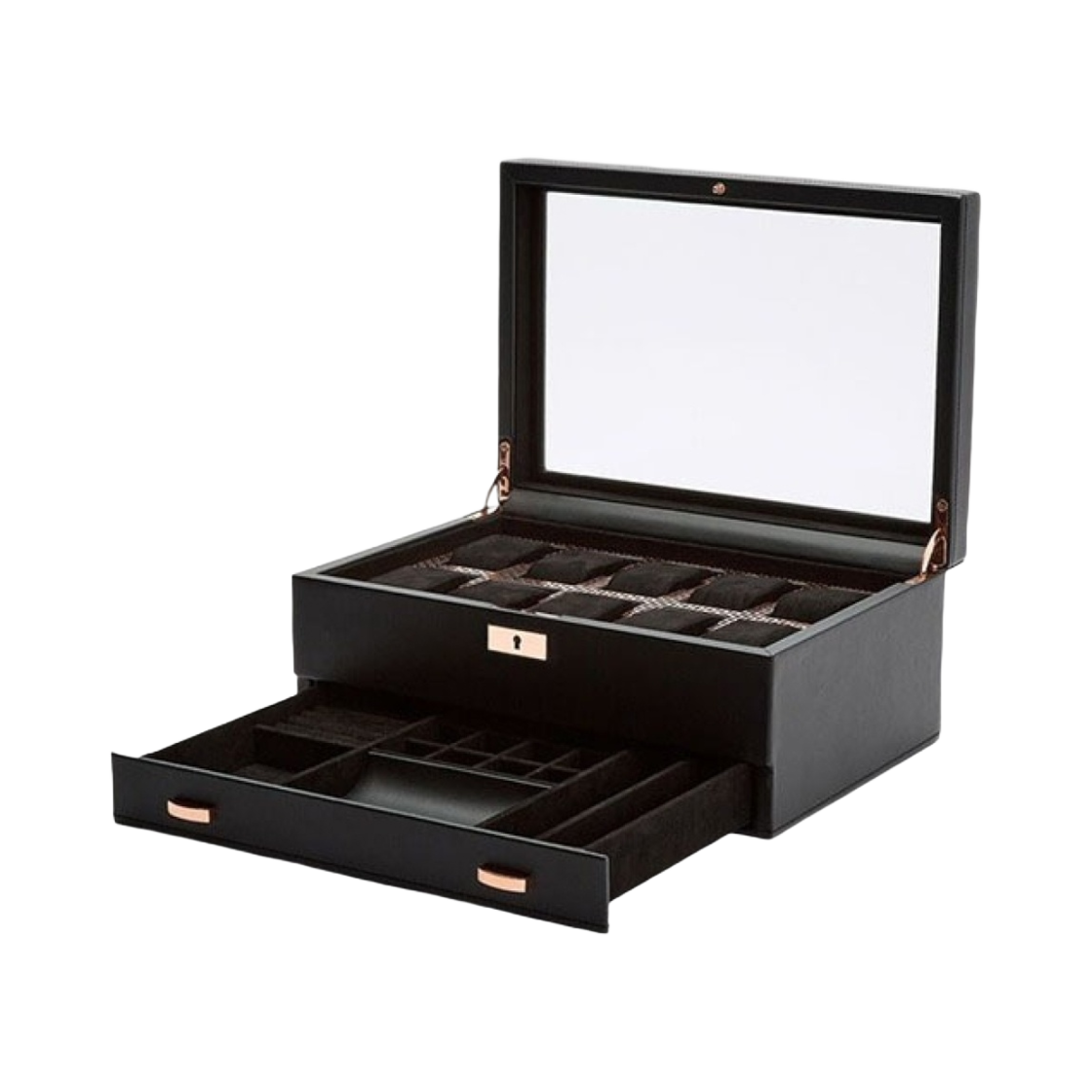 488216 Wolf 1834 Axis 10 piece Watch Box with Draw Copper