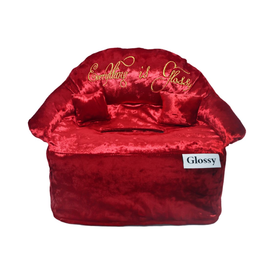 글로시 벨벳 소파 티슈 커버 레드(Glossy Velvet Sofa Tissue Cover Red)
