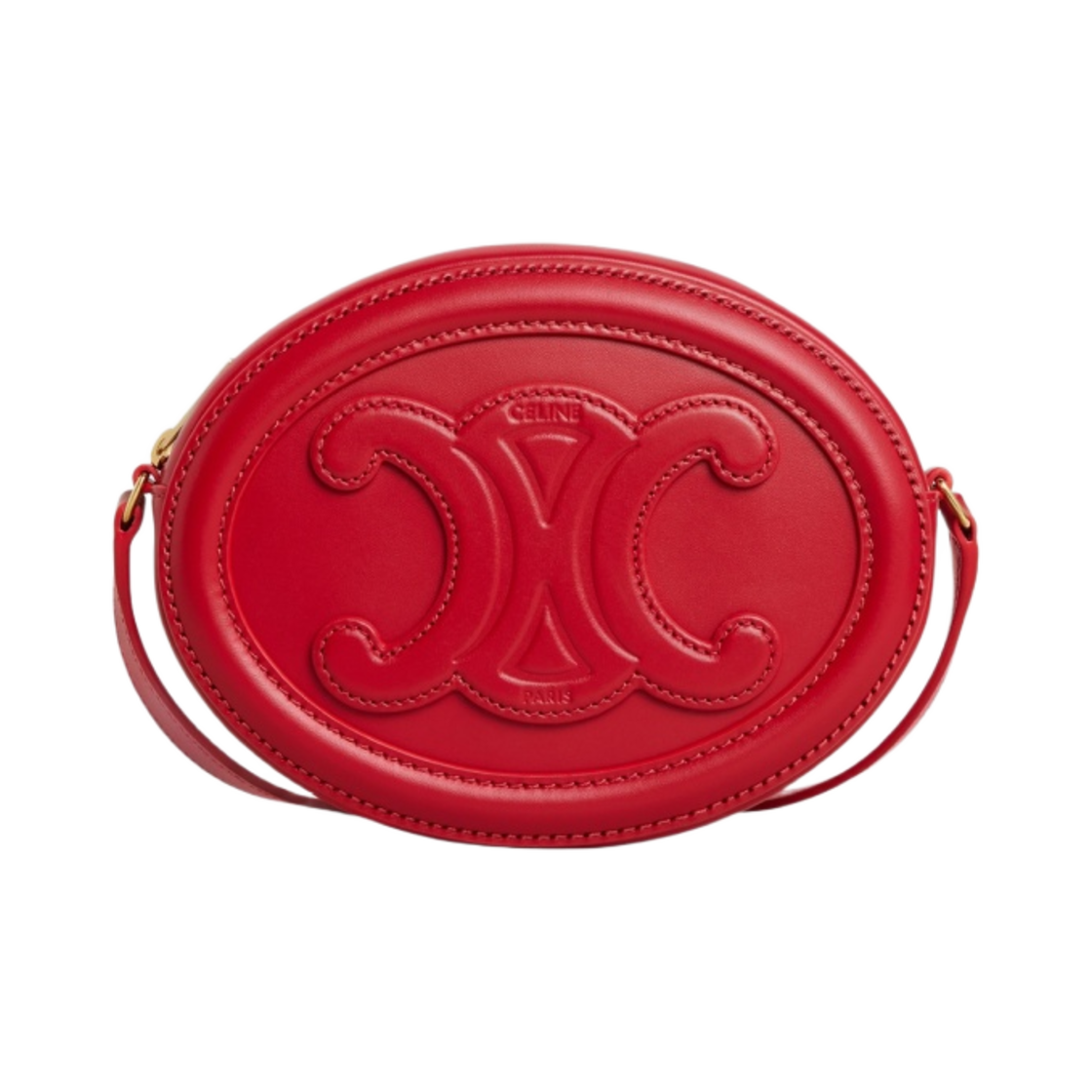 셀린느 스무스 카프스킨 크로스바디 오발 퍼스 레더 트리옹프 레드(Celine Crossbody Oval Purse Cuir Triomphe in Smooth Calfskin Red) - 1