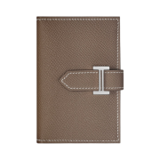 Hermes Bearn Card Holder Epsom & Palladium Etoupe