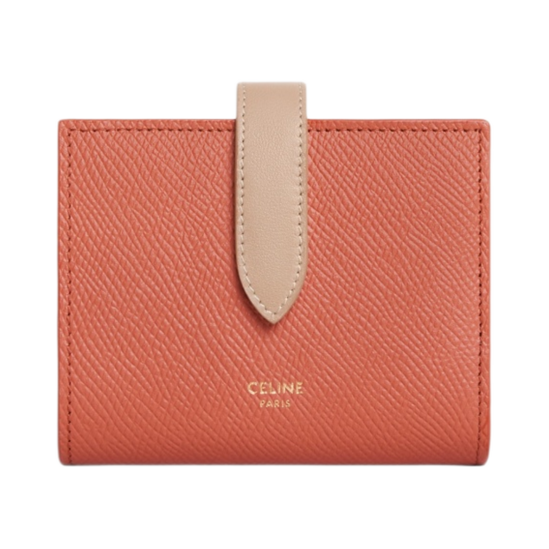 셀린느 바이컬러 그레인드 카프스킨 스몰 스트랩 지갑 테라코타 사파리(Celine Small Strap Wallet in Bicolour Grained Calfskin Terracotta Safari) - 1