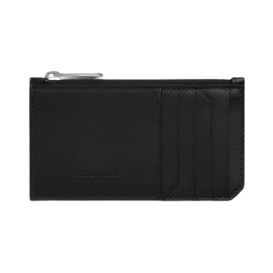 보테가 베네타 인트레치아토 피콜로 지퍼 카드 케이스 블랙(Bottega Veneta Intrecciato Piccolo Zipped Card Case Black) - 2