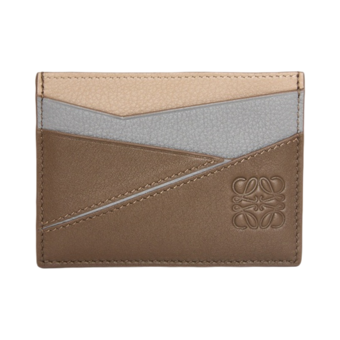로에베 클래식 카프스킨 퍼즐 플래인 카드 홀더 아스팔트 그레이 윈터 브라운(Loewe Puzzle Plain Card Holder in Classic Calfskin Asphalt Grey Winter Brown) - 1