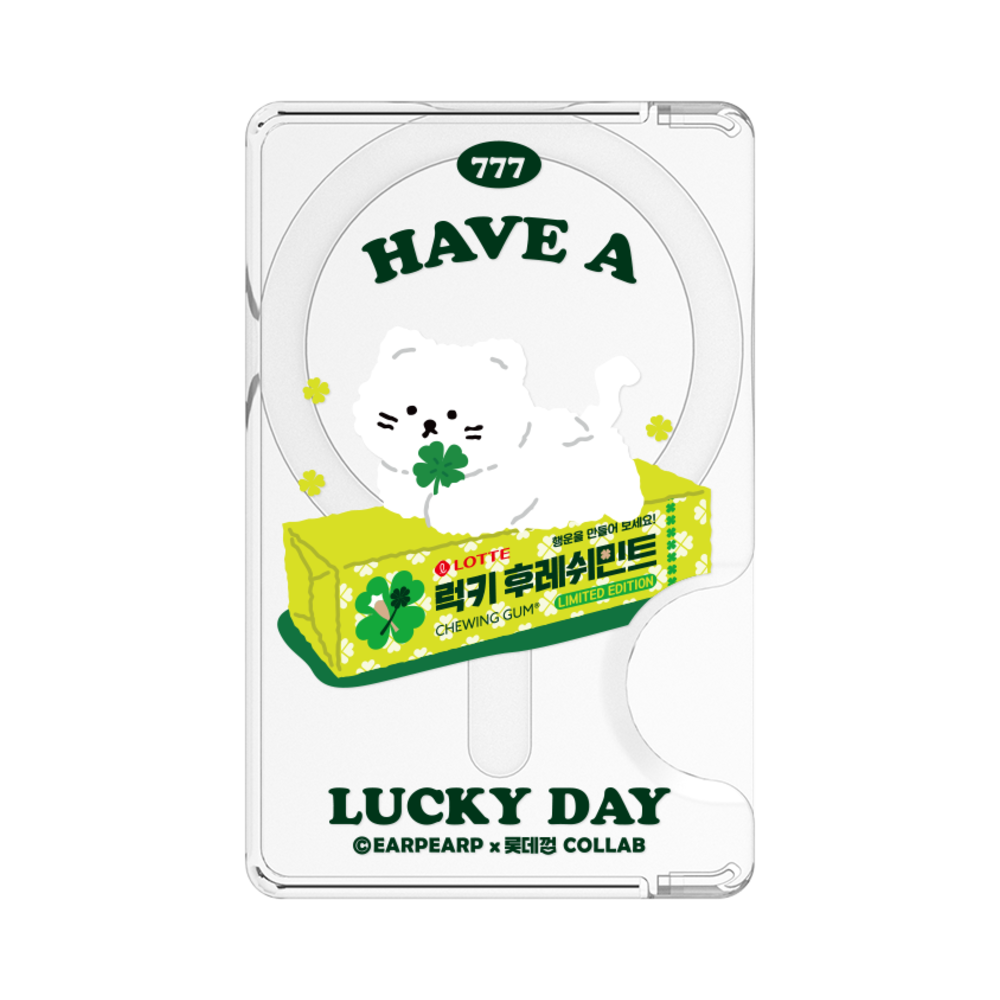 [어프어프 X 롯데껌] 럭키 후레쉬민트 (맥세이프-카드지갑)([EARPEARP X LOTTE GUM] Lucky Fresh Mint MagSafe Card Wallet)