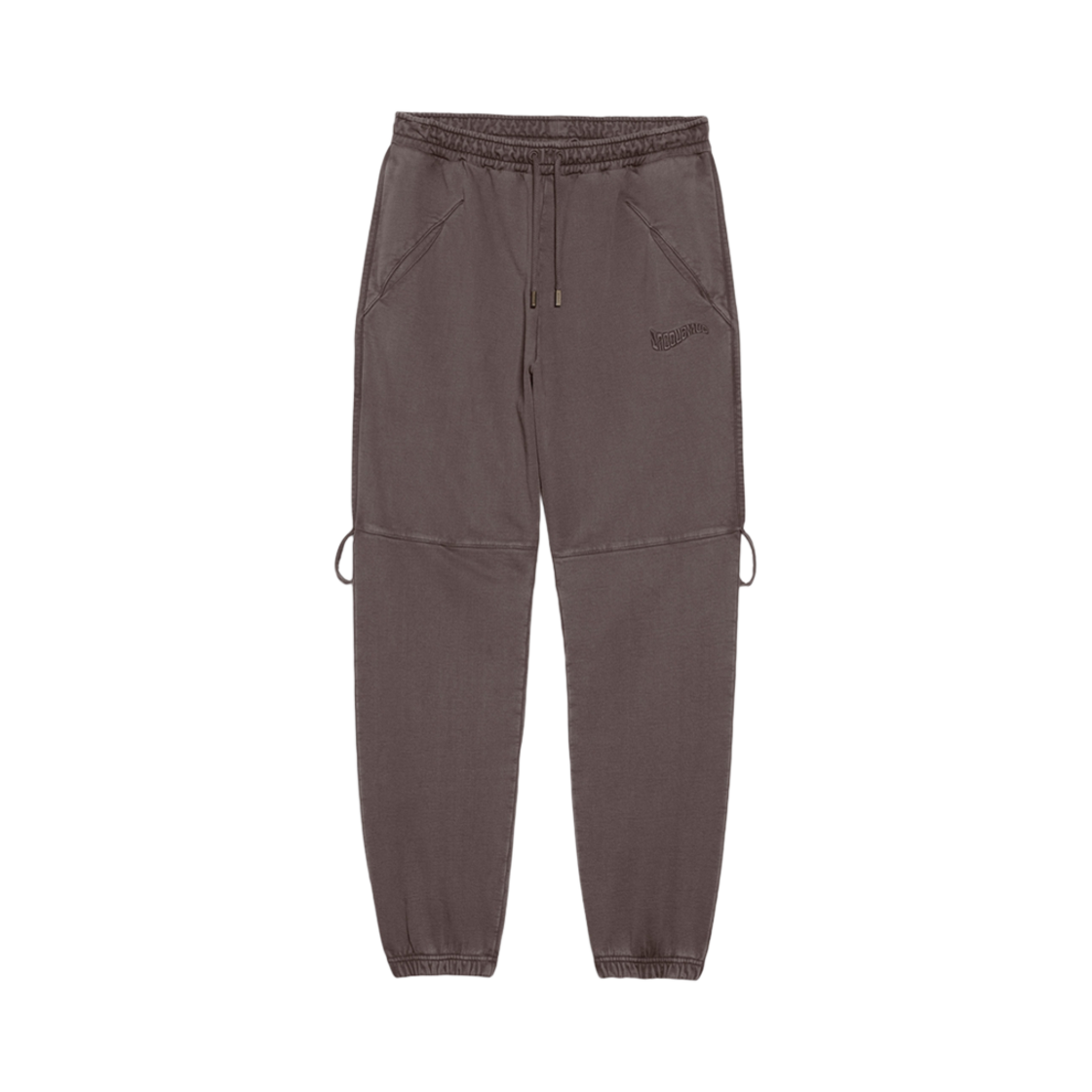 236JS176-2087-881 Jacquemus Le Jogging Camargue Clay Logo Jogging Pants Dark Brown
