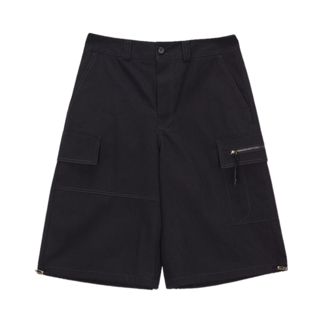 (W) 마뗑킴 코튼 카고 카프리 팬츠 블랙((W) Matin Kim Cotton Cargo Capri Pants Black) - 2