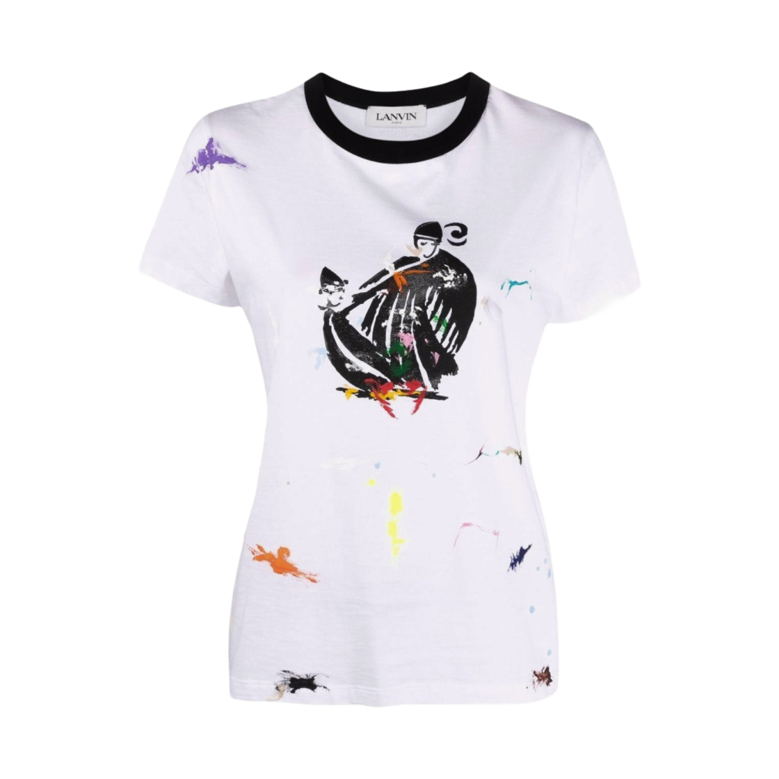 (W) 갤러리 디파트먼트 x 랑방 로고 티셔츠 페인트 마크 화이트