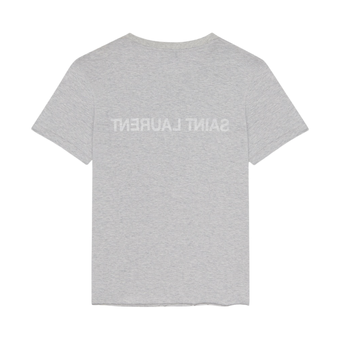 (W) 생로랑 리버스 티셔츠 그리 신 에 내츄럴((W) Saint Laurent Reverse T-Shirt Gris Chine Et Naturel) - 2