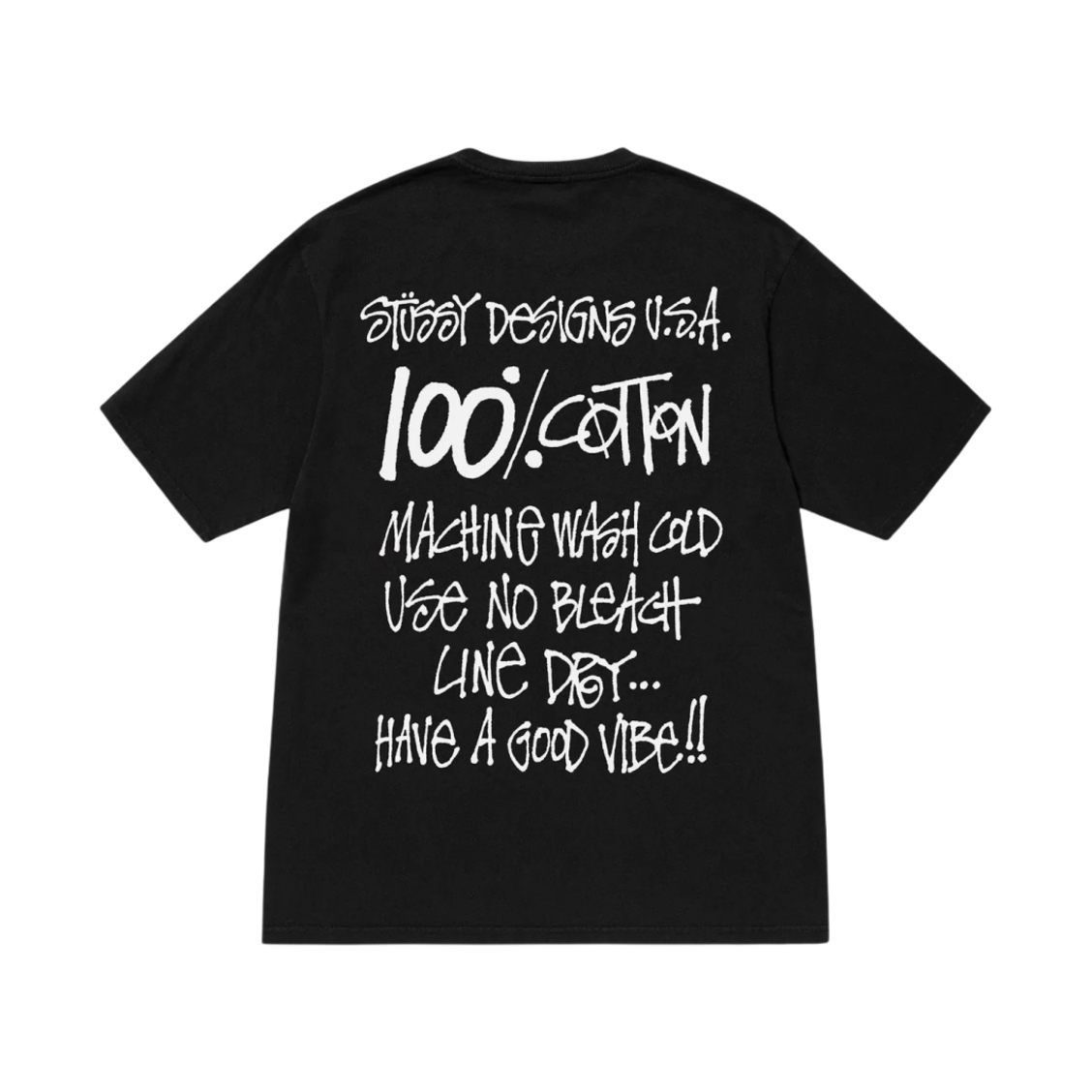 스투시 100% 피그먼트 다이드 티셔츠 블랙