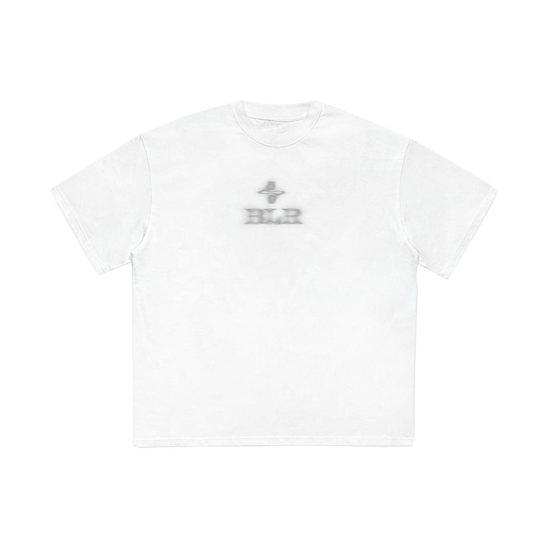 BLR2D06TS02 BLR Blurred Logo Printed Over Fit T-Shirt White