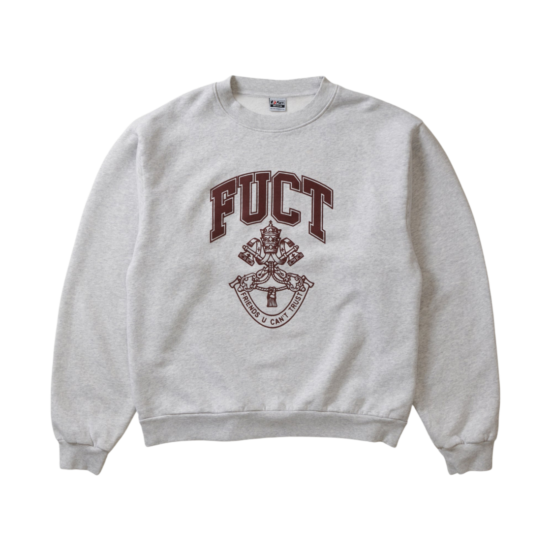 퍽트 바티칸 시티 크레스트 크루넥 그레이 - 24SS(Fuct Vatican City Crest Crewneck Grey - 24SS)