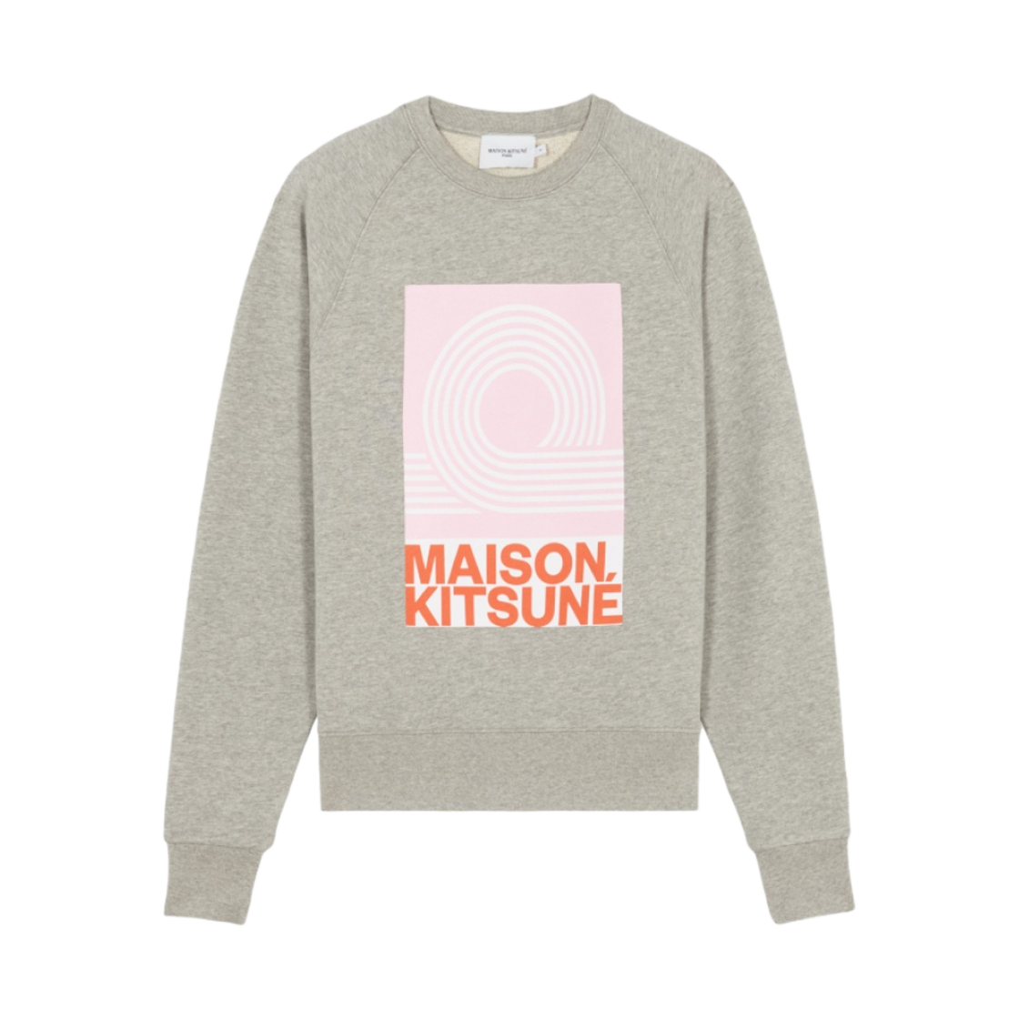 (W) 메종 키츠네 레드 앤서니 버릴 어드저스티드 스웨트셔츠 그레이 멜란지((W) Maison Kitsune Red Anthony Burill Adjusted Sweatshirt Grey Melange) - 1
