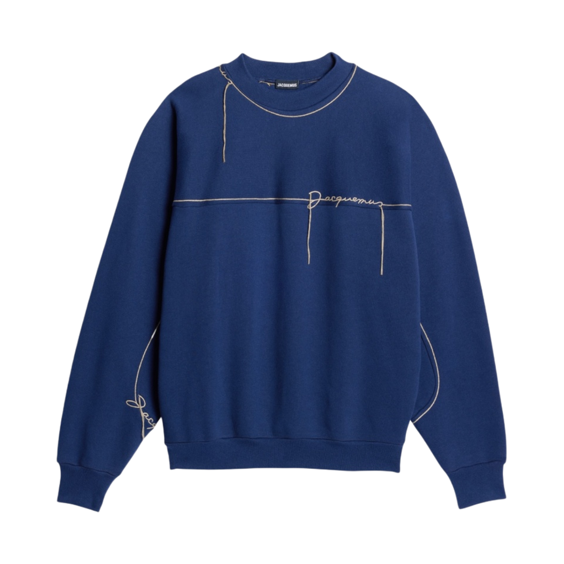 자크뮈스 르 스웨트셔츠 피오 자수 로고 스웨트셔츠 네이비(Jacquemus Le Sweatshirt Fio Embroidered Logo Sweatshirt Navy) - 1