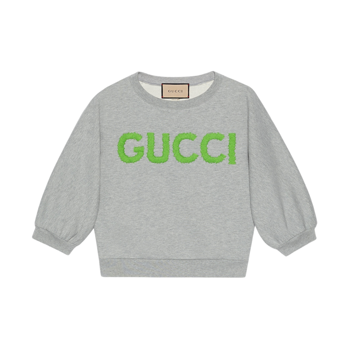 768125-XJGDP-1056 (W) Gucci Cotton Jersey Cropped Sweatshirt Grey
