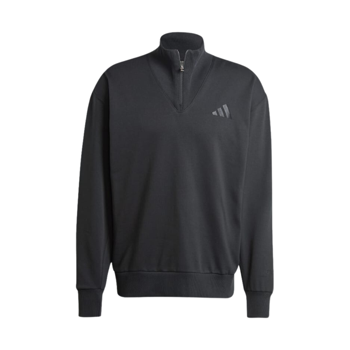 IX1250 Adidas ALL SZN Fleece Quarter Zip Crew Sweatshirt Black - KR Sizing