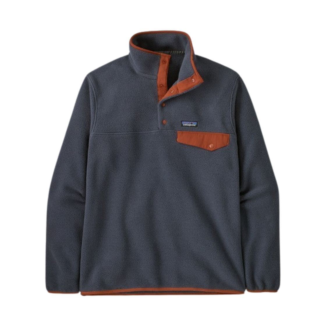 25551 Patagonia Lightweight Synchilla Snap-T Fleece Pullover Smolder Blue Burnished Red