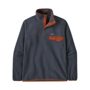 Patagonia Lightweight Synchilla Snap-T Fleece Pullover Smolder Blue Burnished Red