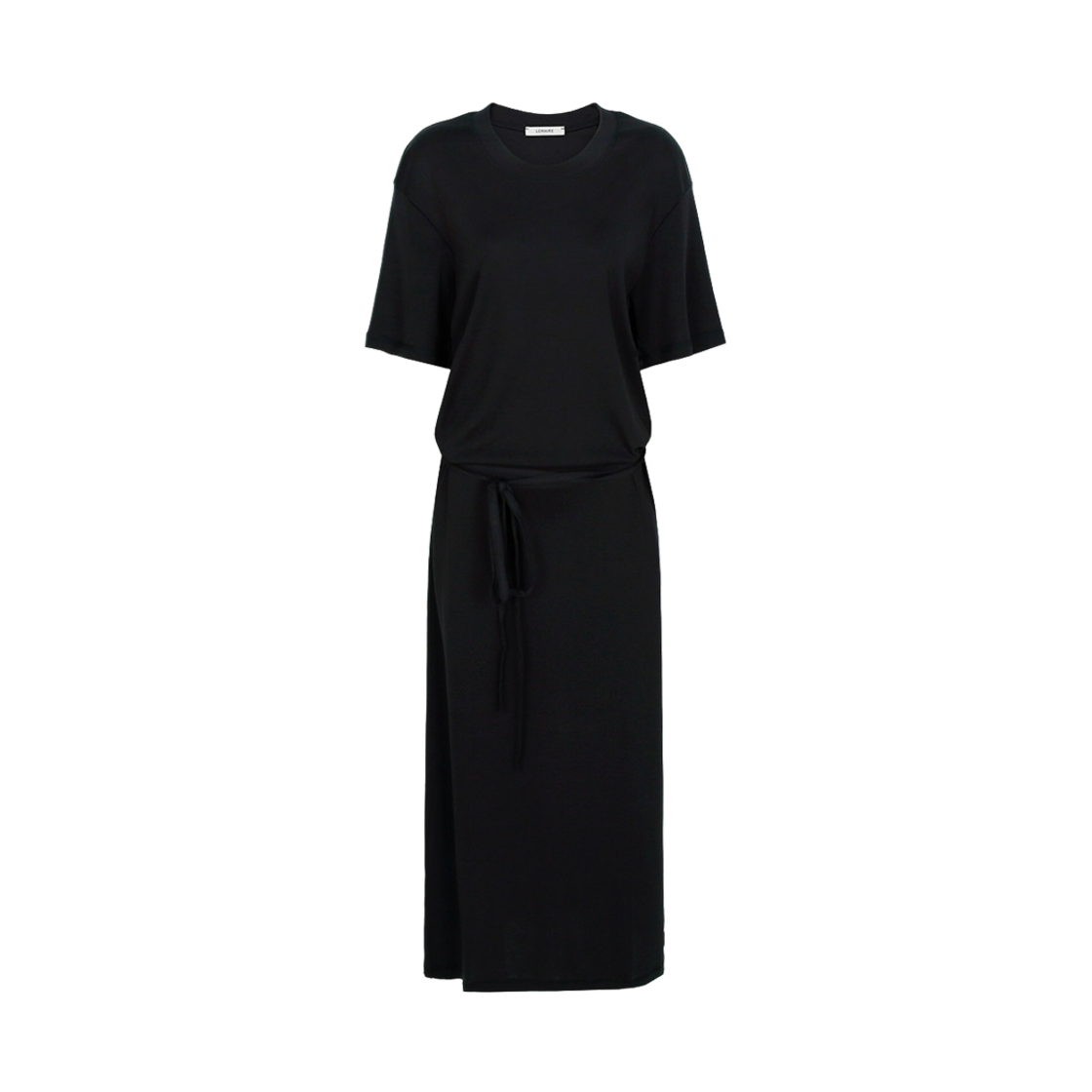DR1045-LJ1016-998 (W) Lemaire Belted Rib T-Shirt Dress Squid Ink