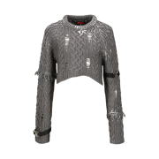 [KREAM 단독] ADSB Andersson Bell Women Sara Silver Crop Knit Pull-Over Grey
