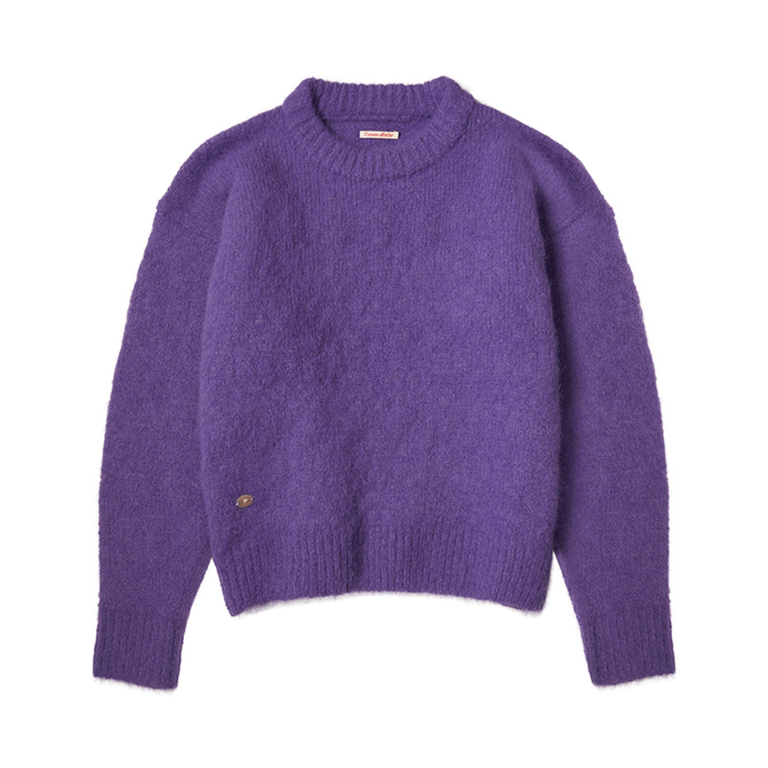 반원 아틀리에 KN4243 헤어리 울 라운드 니트 퍼플