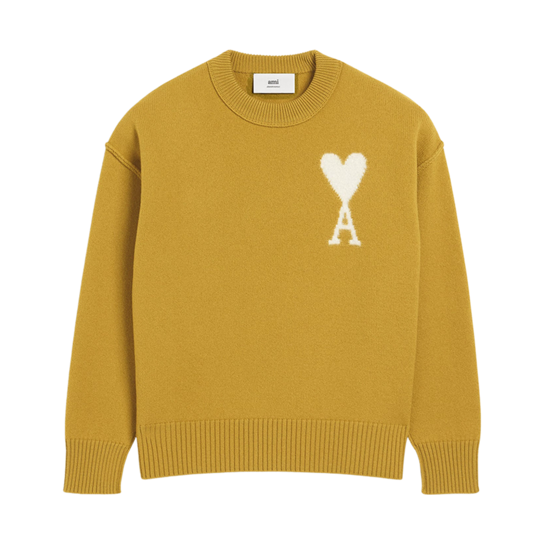 아미 빅 하트 로고 펠트 메리노 울 스웨터 하바나 오프 화이트(AMI de Coeur Felted Merino Wool Sweater Havana Off White) - 1