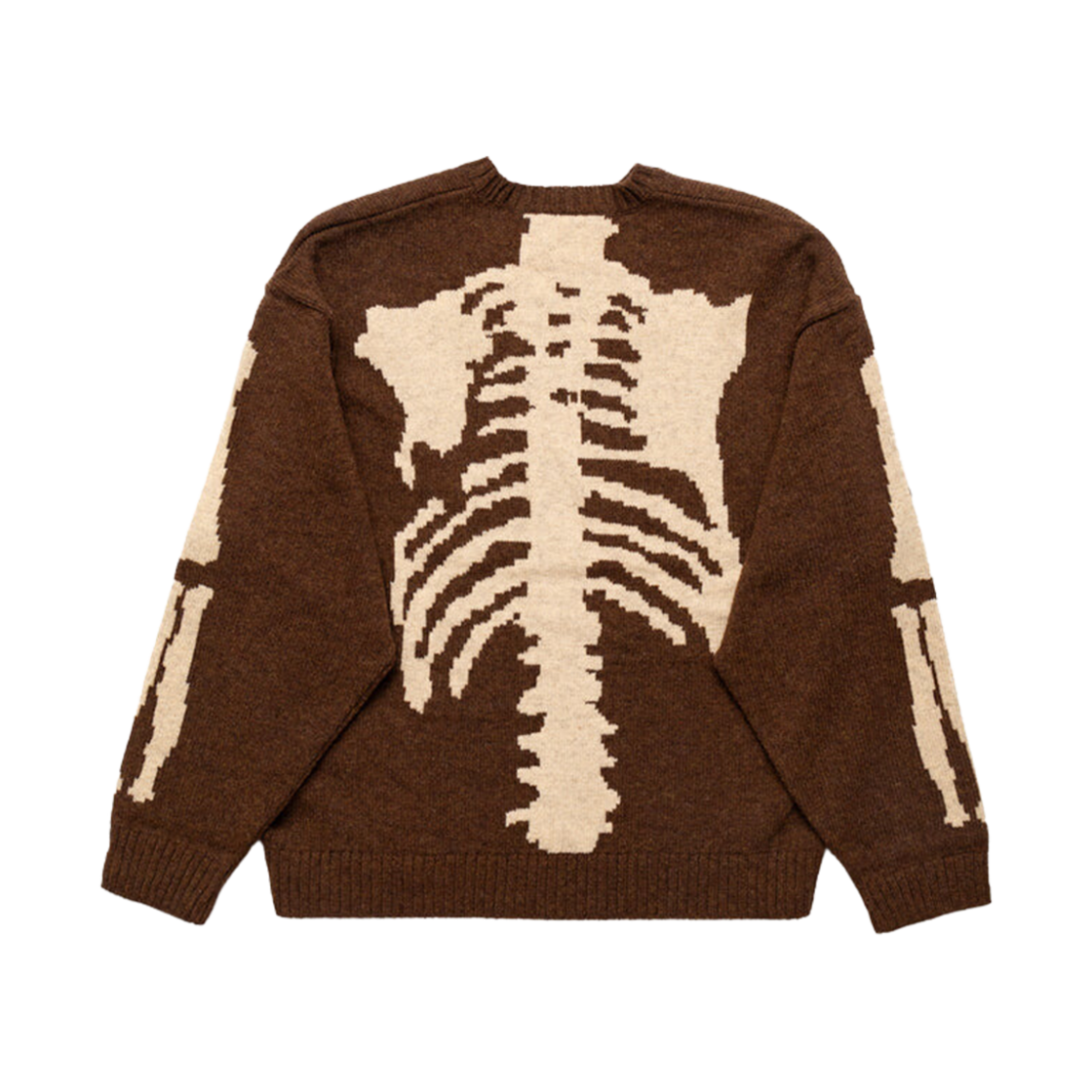 EK-1537/KN/A Kapital 5G Wool Bone Crewneck Sweater Brown
