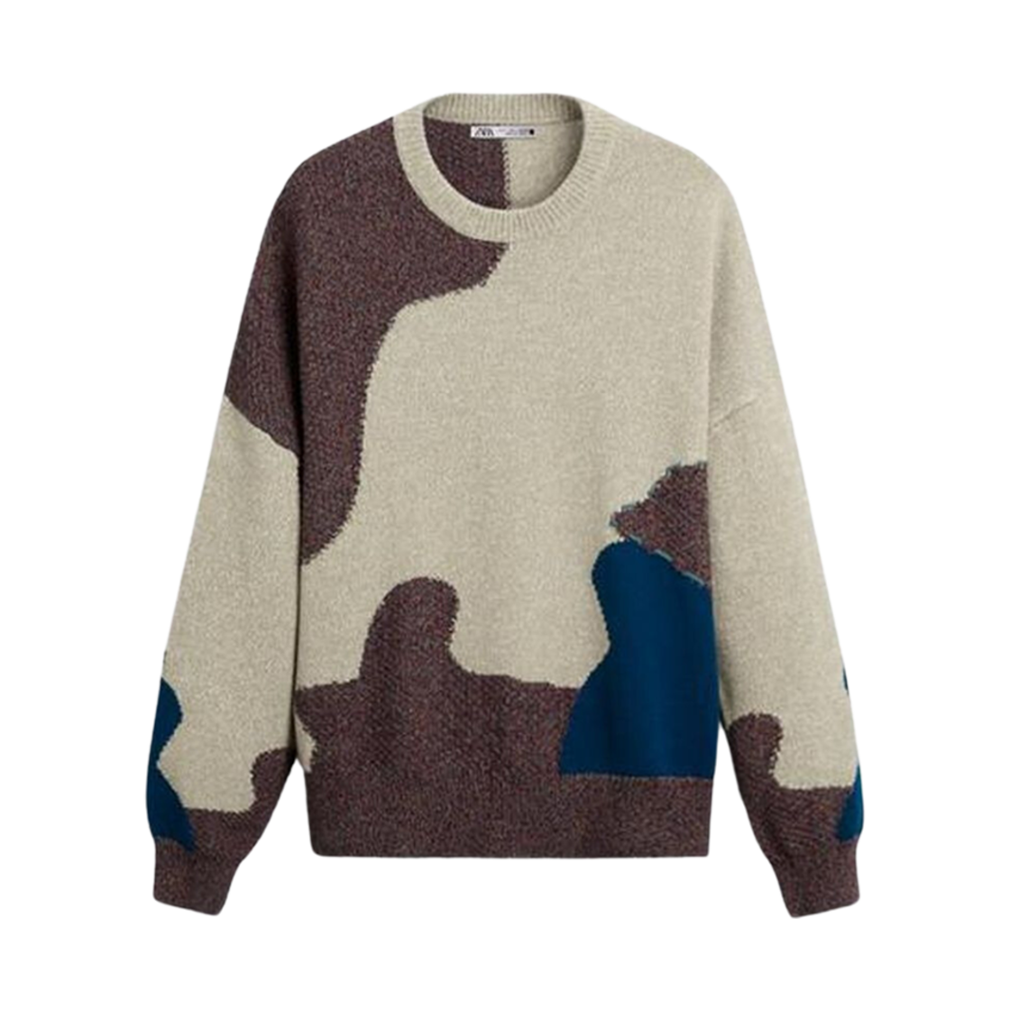 Zara Abstract Jacquard Sweater Brown