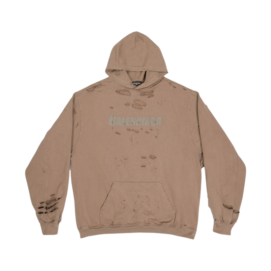 발렌시아가 캡 디스트로이드 후드 베이지(Balenciaga Caps Destroyed Hoodie Beige) - 1
