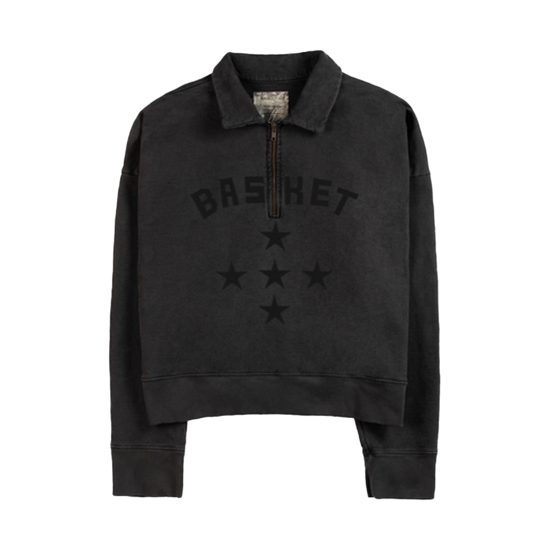 바스켓케이스 스펠아웃 쿼터 집 빈티지 블랙 - 24FW(Basketcase Spellout Quarter Zip Vintage Black - 24FW)