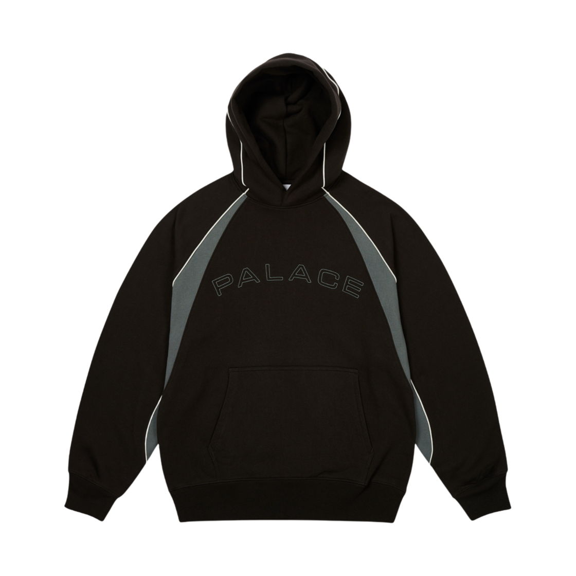 - Palace Piped Panel Hood Black - 25SS