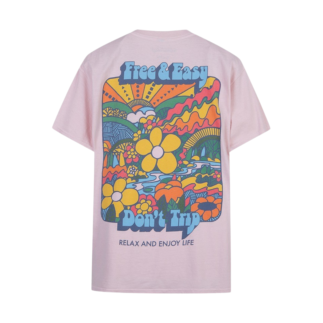 프리앤이지 싸이 플라워 SS 티셔츠 핑크(Free & Easy Psych Flower SS T-Shirt Pink)