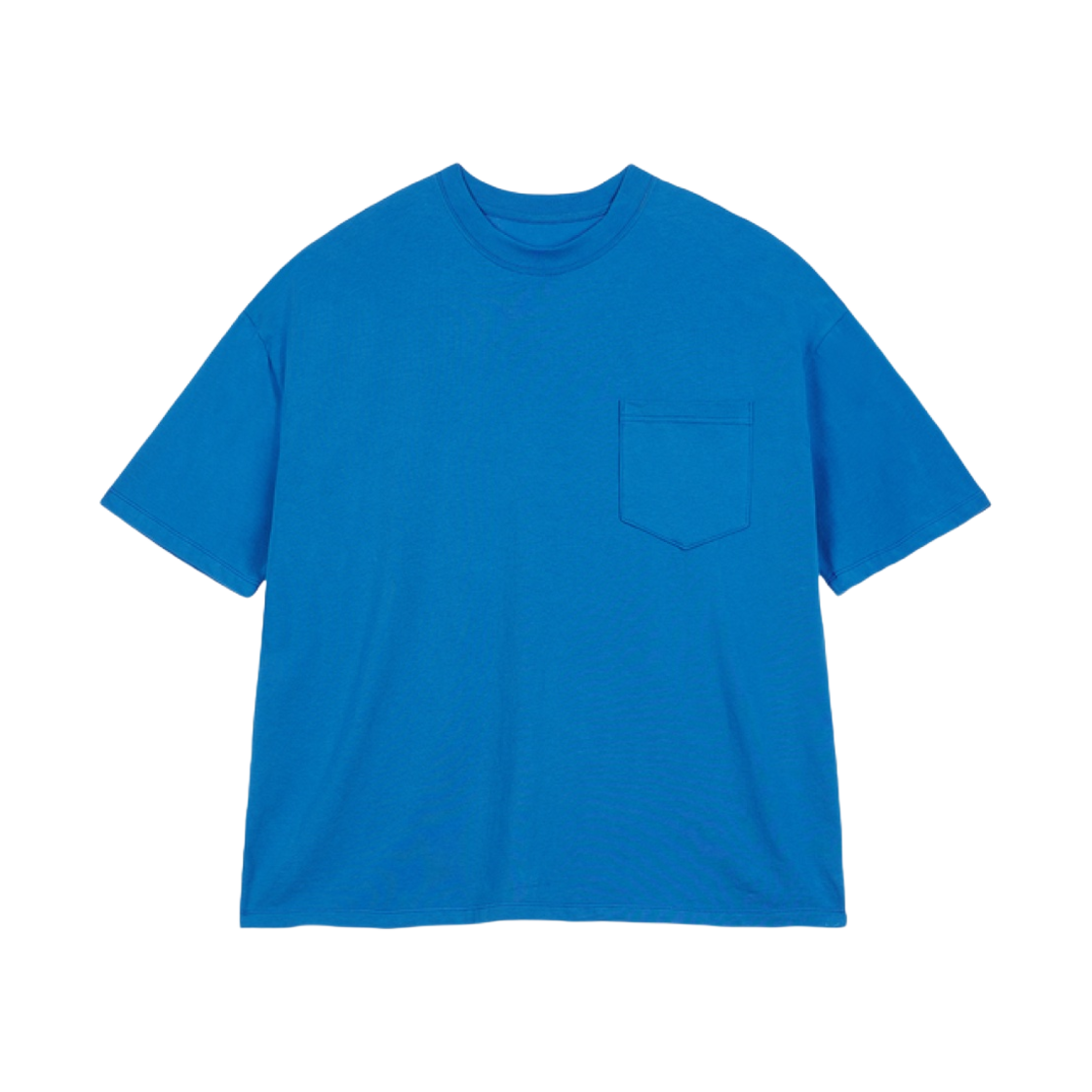 - (W) Deinet Boxy Basic Pocket T-Shirt in Blue